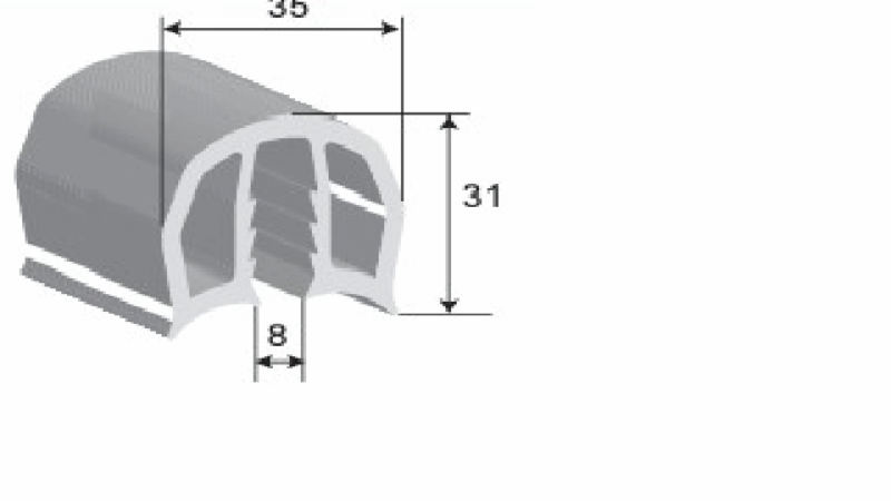 35MM GUNWALE RUBBER BLACK 15MTR - Image 2