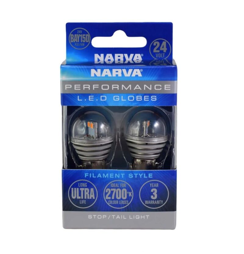 NARVA 24V BAY15D P21/5W LED GLOBES