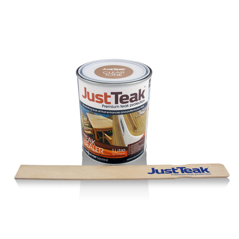 JUST TEAK SEALER CLEAR TONE 1L & STIRRER (6)