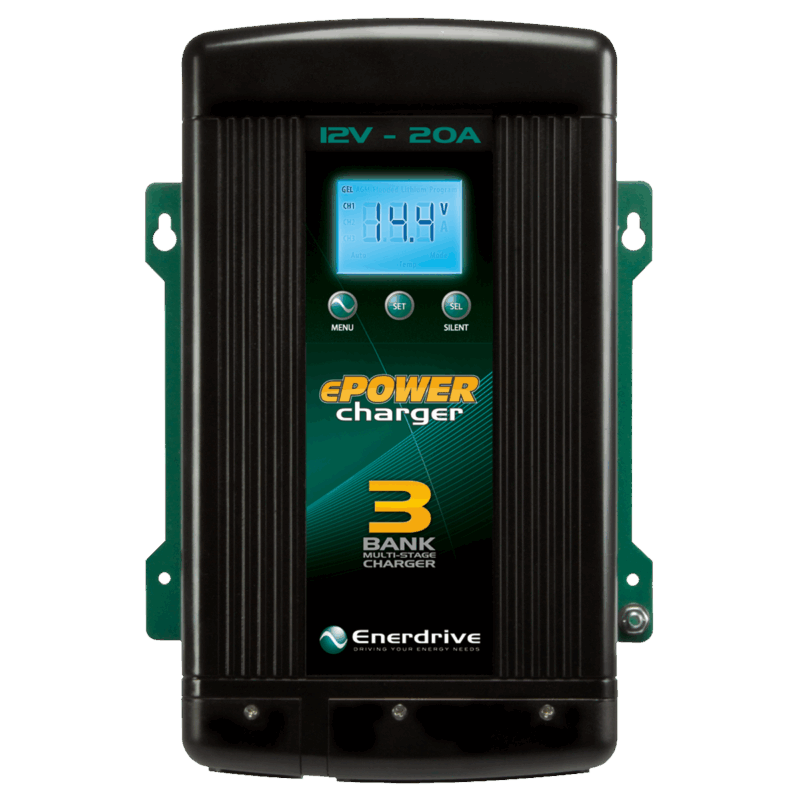 ENERDRIVE EPOWER SMART CHARGER 20AMP/12V 3 BANK