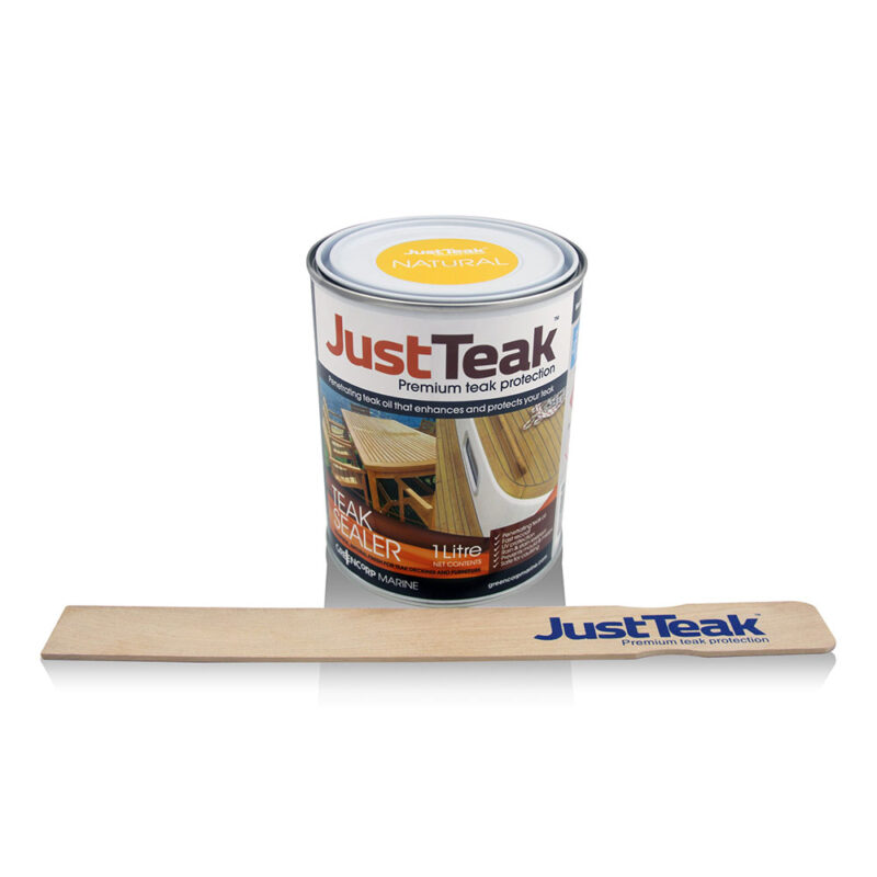 JUST TEAK SEALER NATURAL 1L & STIRRER (6)