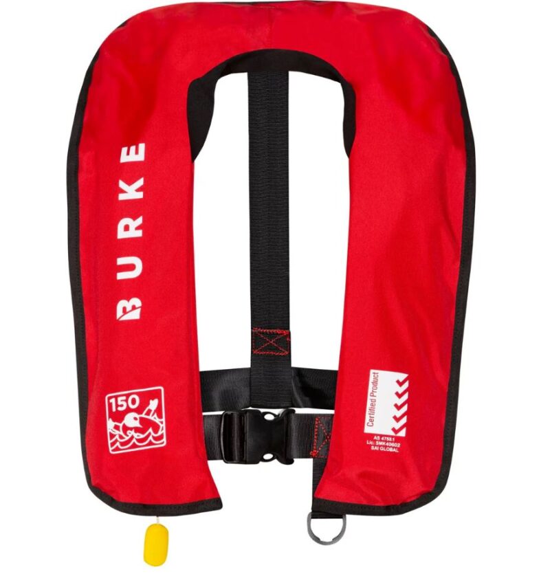 BURKE MANUAL INFLATABLE RED PFD 150NT