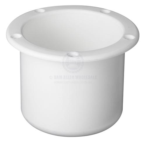 CUP HOLDER WHITE NYLON 83MM DIA CUTOUT