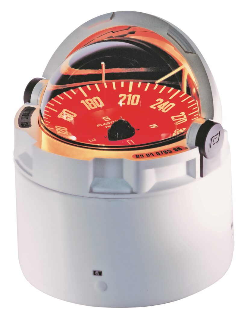 PLASTIMO COMPASS OLYMPIC135 BINNACLE MOUNT WHITE/BLACK CARD