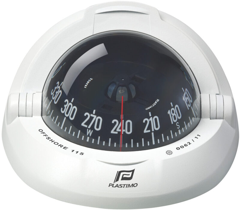 PLASTIMO COMPASS OFFSHORE 115 FLAT CONICAL WHITE/BLACK CARD