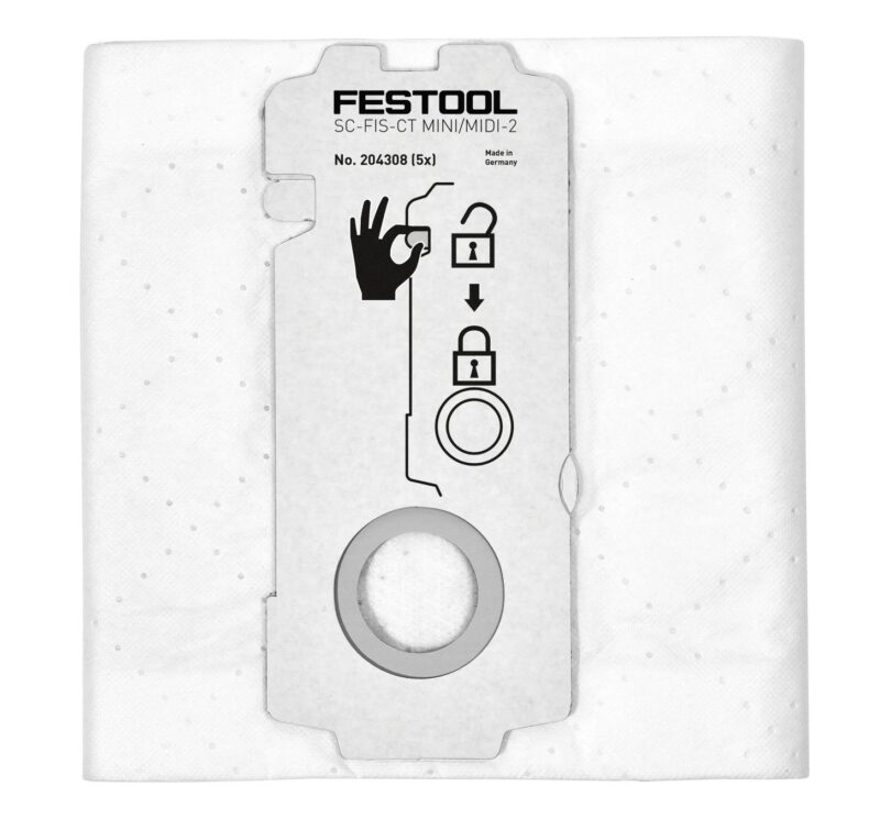 FESTOOL MIDI-2 VAC BAGS B/TOOTH VER 5PK