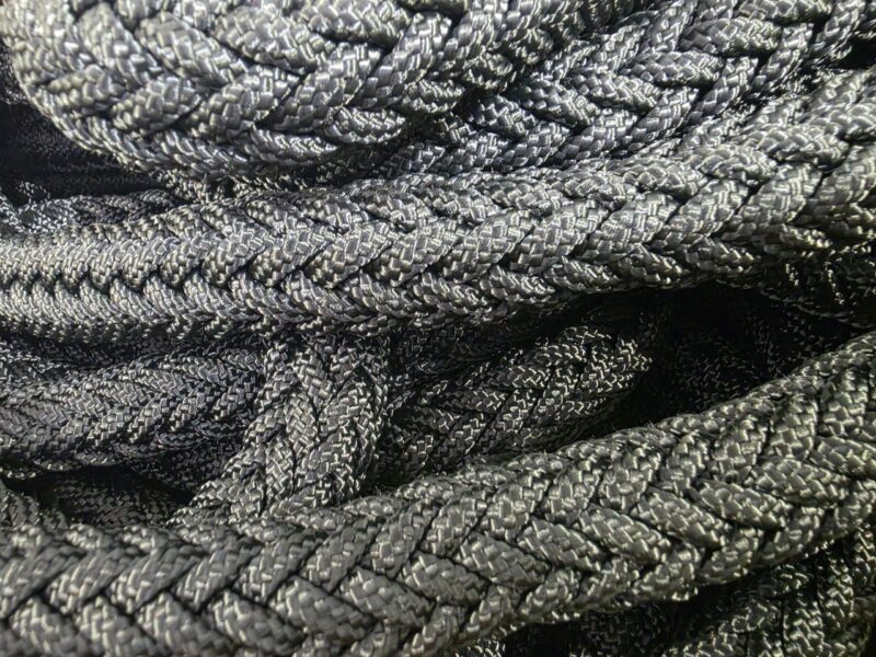 HOLLOW CORE 28MM BLACK MOORING LINE P/M (100)