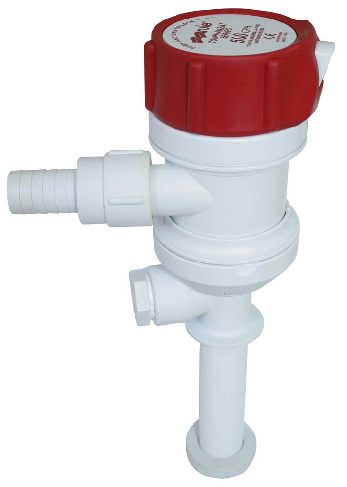 RULE DUAL PORT 500GPH STRAIGHT LIVEWELL 12V