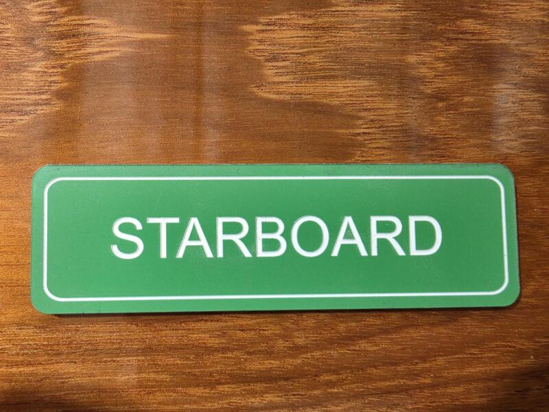 SIGN - STARBOARD - GREEN/WHITE SMALL