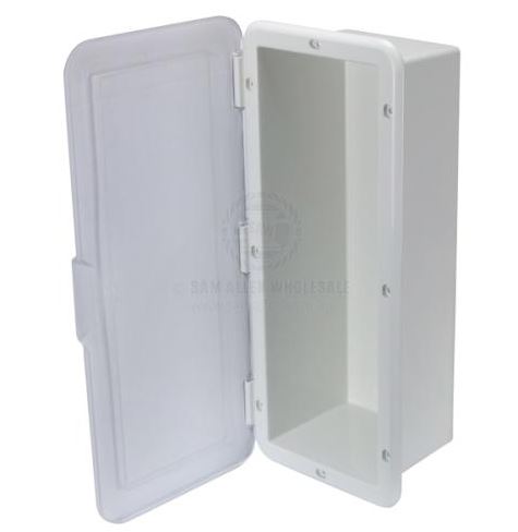 EXTINGUISHER BOX WITH DOOR LARGE WHITE