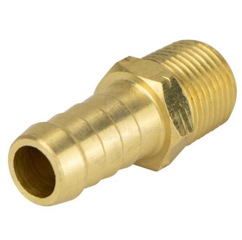 HOSE TAIL BRASS STRAIGHT 3/8 NPTM x 13MM