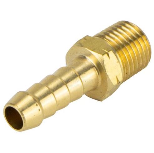 HOSE TAIL 1/4" NPT - 8MM TAIL BRASS