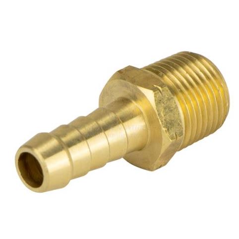 HOSE TAIL BRASS STRAIGHT 3/8 NPTM x 10MM