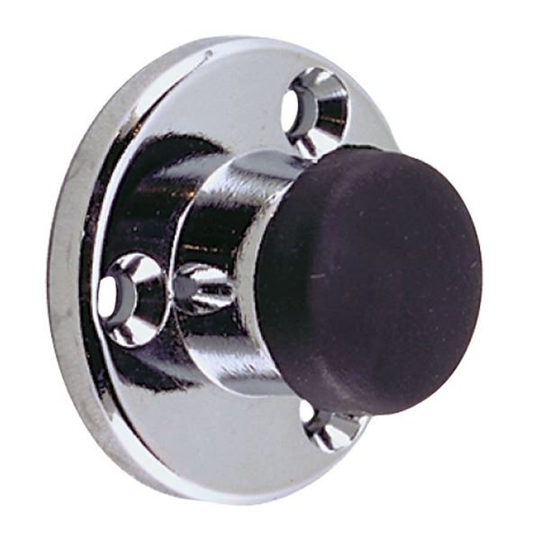 PERKO DOOR STOP C/P ZINC ALLOY RUBBER BUMPER