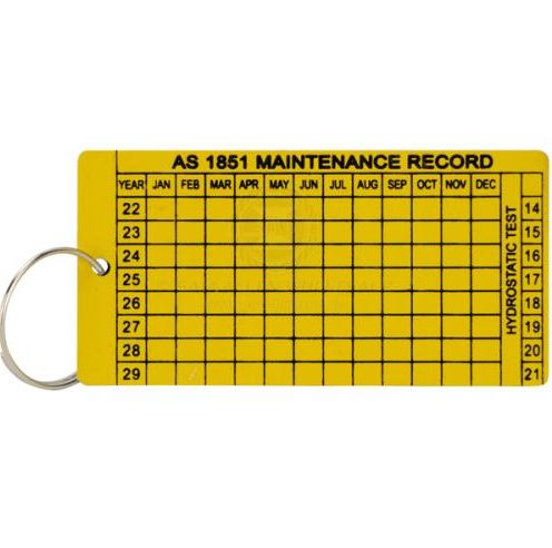 FIRE EXTINGUISHER TEST TAG & RING
