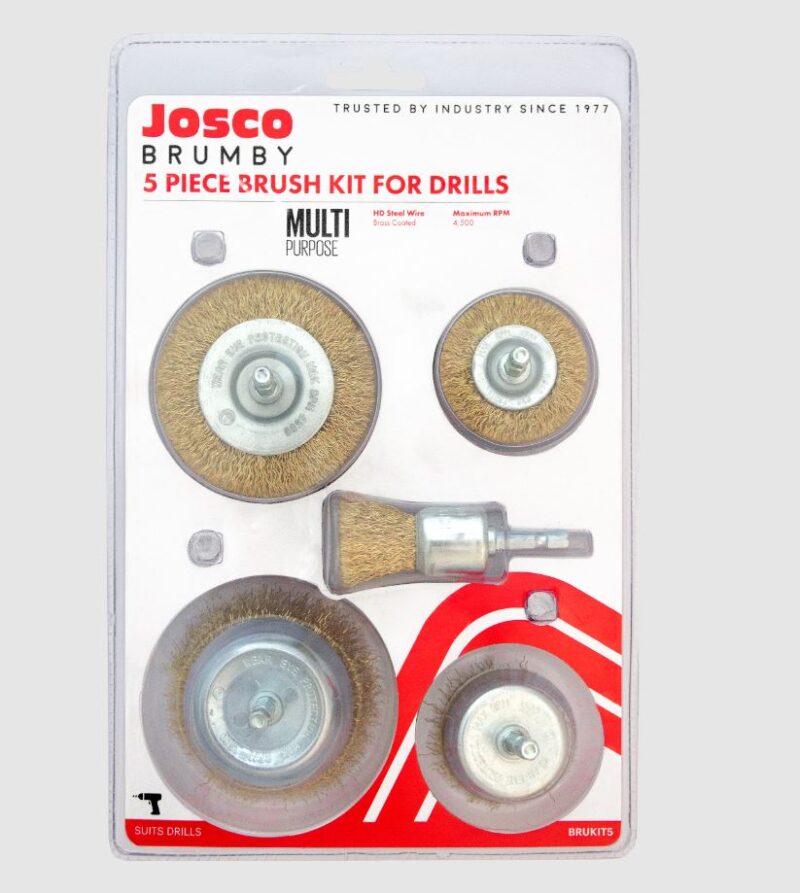 JOSCO BRUMBY 5 PIECE WIRE BRUSH KIT