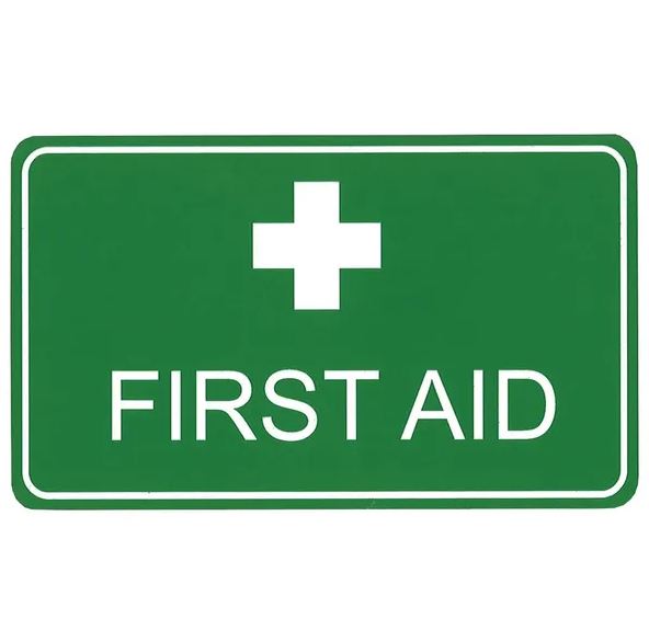 SIGN FIRST AID GREEN/WHITE 100X60MM