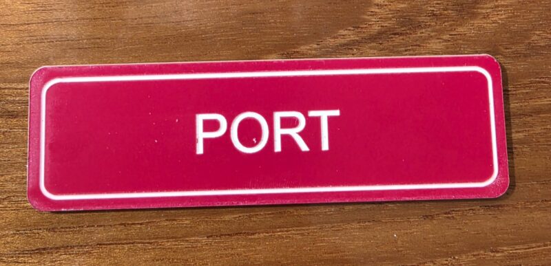 SIGN - PORT - RED/WHITE SMALL