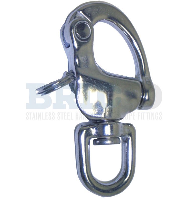 SWIVEL EYE SNAP SHACKLE 90MM SS 316