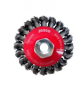 JOSCO TWISTKNOT BEVEL BRUSH 100MM XHD STEEL