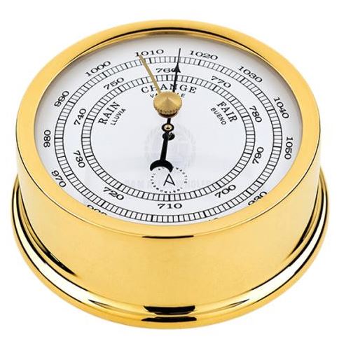 BAROMETERS AUTONAUTIC 80MM GOLD PLATED BRASS