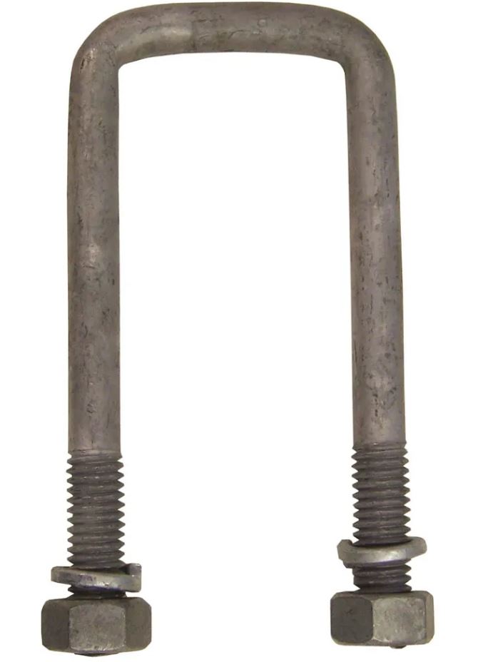 1/2" X 2" X 5" SQUARE TRAILER U BOLT (4)