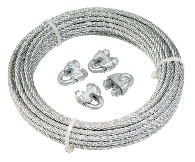 BRAKE CABLE GALV 4MM X 8 METERS INC. WIRE GRIP