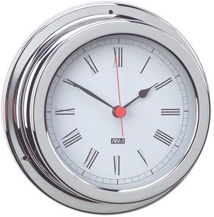 CHROME PLATED BRASS CLOCK 120MM