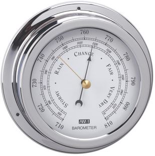 CHROME PLATED BRASS BAROMETER 120MM