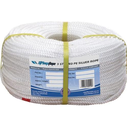 SILVER PE ROPE 16MM PER METER