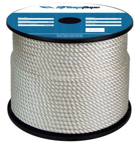 ROPE NYLON 20MM 3 STRAND REEL 100M WHITE