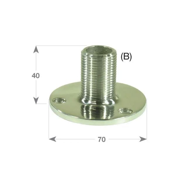 BLA STAINLESS STEEL FIXED AERIAL MOUNT SHORT