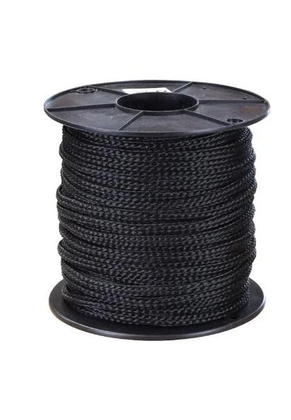 SKI ROPE 16MM POLYETHYLENE BLACK 8 STRAND PER MTR (100)