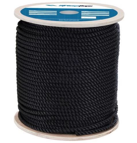 ROPE BLACK POLY 12MM 3 STRAND PER METER (200)