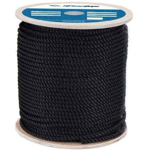ROPE BLACK POLY 20MM 3 STRAND PER METER