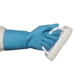 BLUE SILVER LINED RUBBER GLOVES 9-9.5 (L)