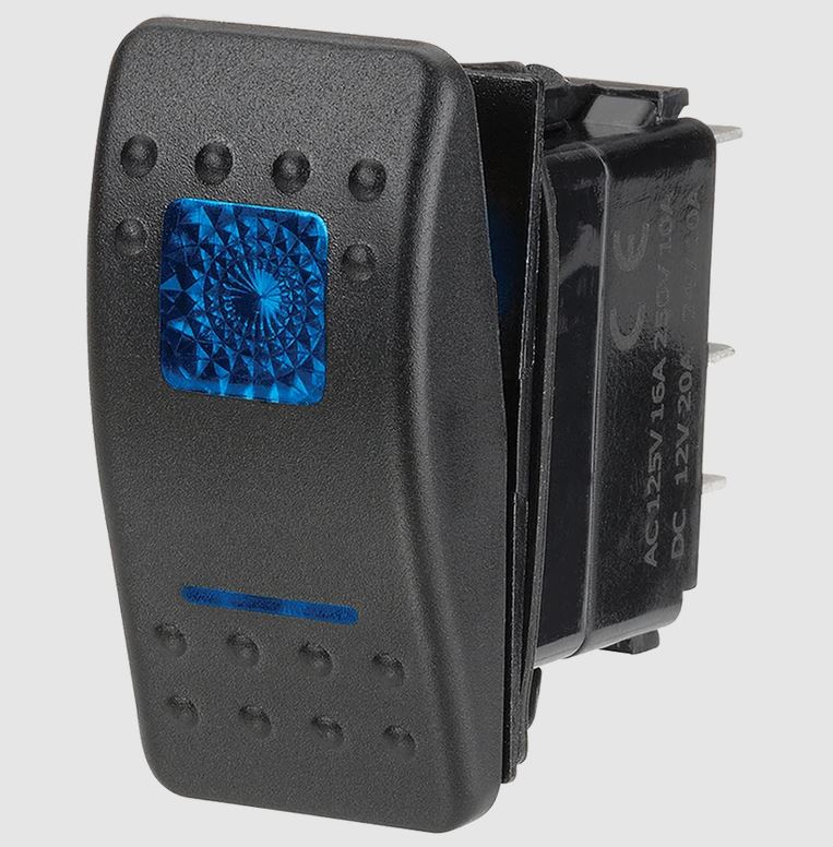 NARVA ROCKER SWITCH OFF/ON-12V GLOBE - BLUE