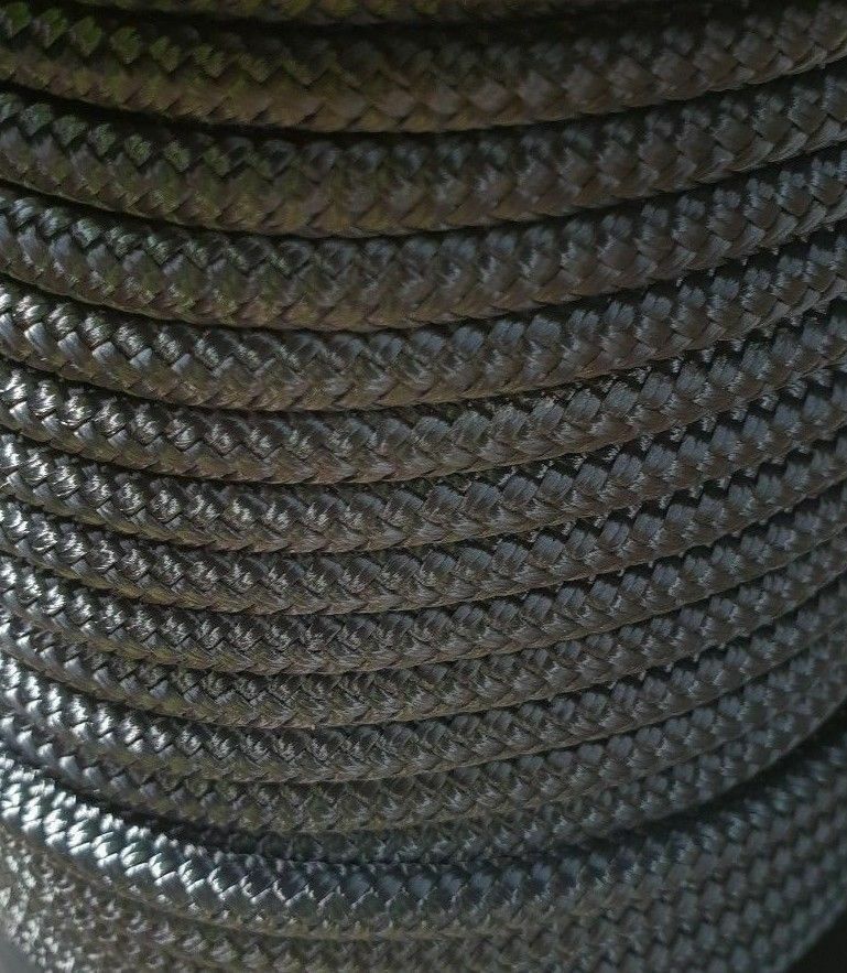 BOWLINE BRAID 6MM SOLID BLACK PER METER (200)