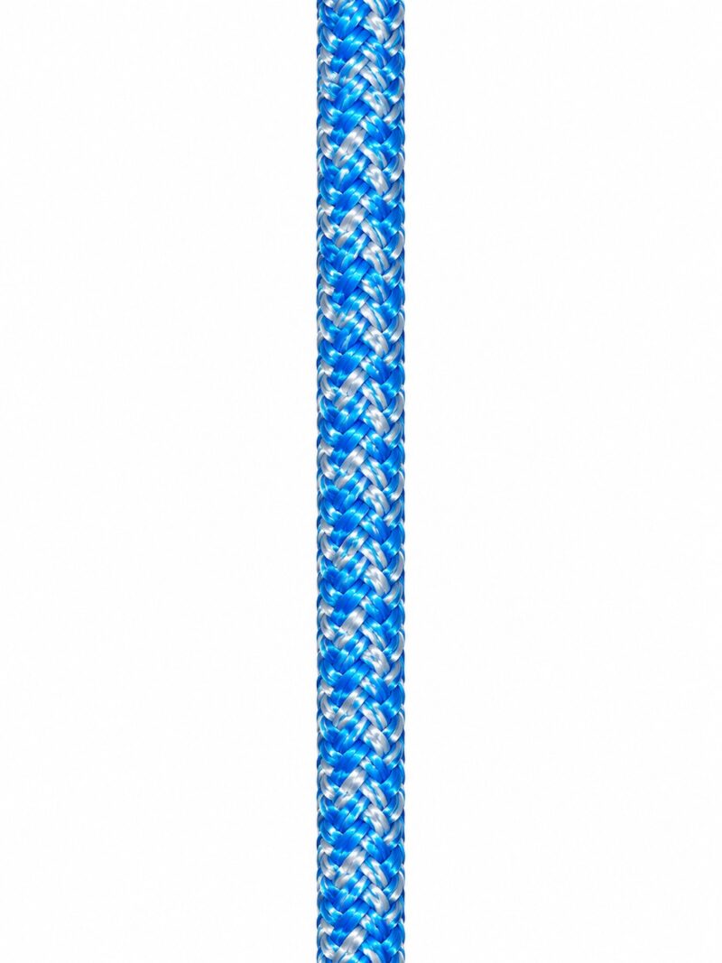BOWLINE BRAID BLEND 6MM WHITE / BLUE PER MTR