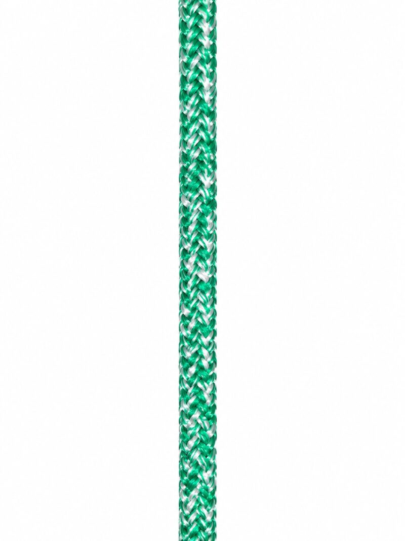 BOWLINE BRAID BLEND 8MM WHITE / GREEN PER MTR