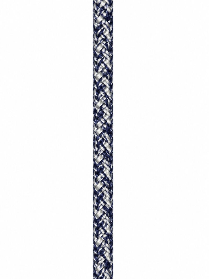 BOWLINE BRAID BLEND 10MM WHITE / NAVY PER MTR