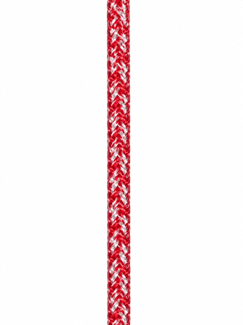 BOWLINE BRAID BLEND 12MM WHITE / RED PER MTR