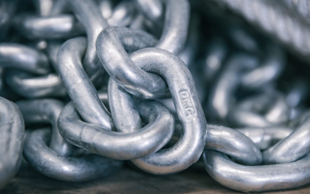 OMC G43 galvanised anchor chain with OMC stamp