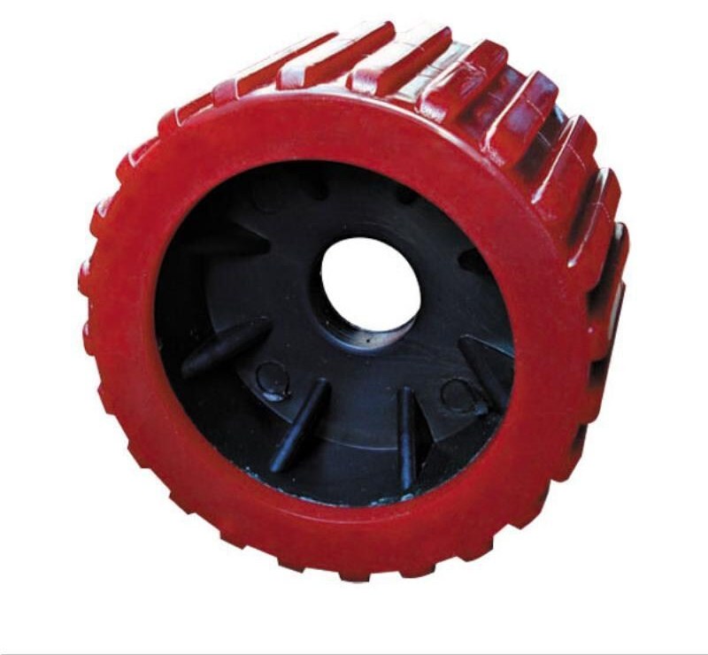 5 inch ribbed red wobble roller at Marine Trade Supplies Gold Coast