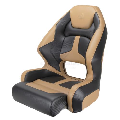 SEAT RELAXN MAKO INCL THIGH RISE TAN/BLACK CARBON INC COVER