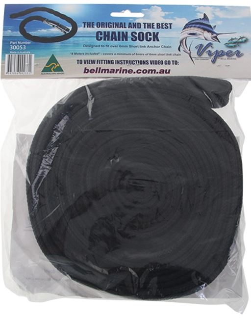 VIPER CHAIN SOCK T/S 6MM S/LINK CHAIN 8M BLACK