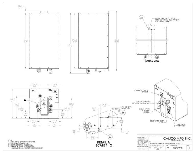 KUUMA 75L 20 GAL HORIZONTAL- 240VAC - Image 2