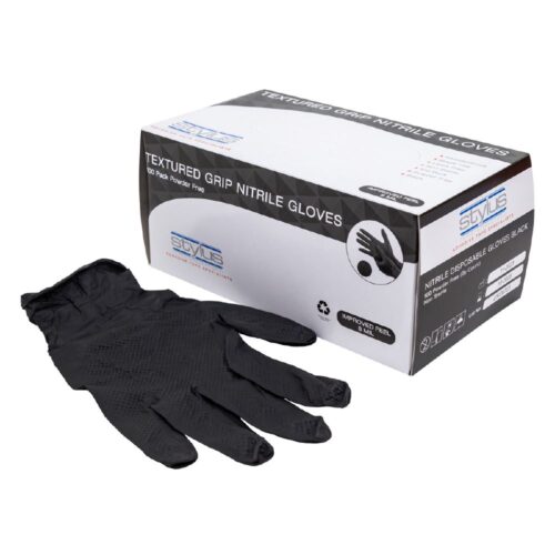 STYLUS BLACK NITRILE GLOVES 8MM L (10)