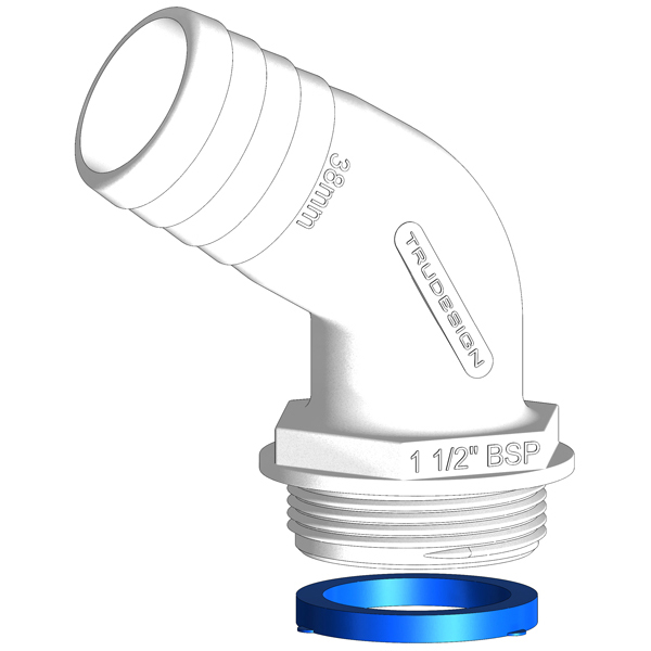 TRU-DESIGN AQUAVALVE HOSE TAIL 120°  38M
