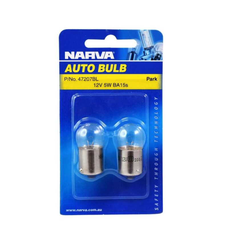 NARVA 12V 5W BA15S BULB BL PK 2
